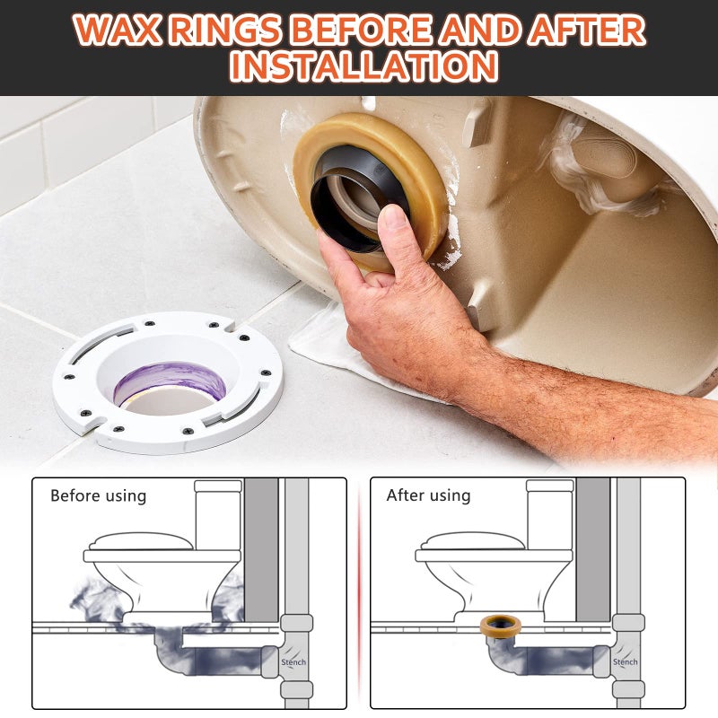 boeemi Toilet Wax Ring,Thick Wax Ring for Floor-Standing Toilets Fits 3-Inch or 4-Inch Waste Lines Wax Rings for Toilets(2 PCS). - Image 4